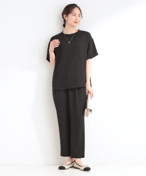 SHOO・LA・RUE（シューラルー）の「【ひんやり/UV/SS-3L/セットアップ可】さらさらぷるん イージーテーパードパンツ（その他パンツ・レディース・ブラック/ベージュ/ブルー/チャコールグレー/ライトイエロー系/モスグリーン/イエロー・10/05/04/03/02/01）」の19枚目の写真