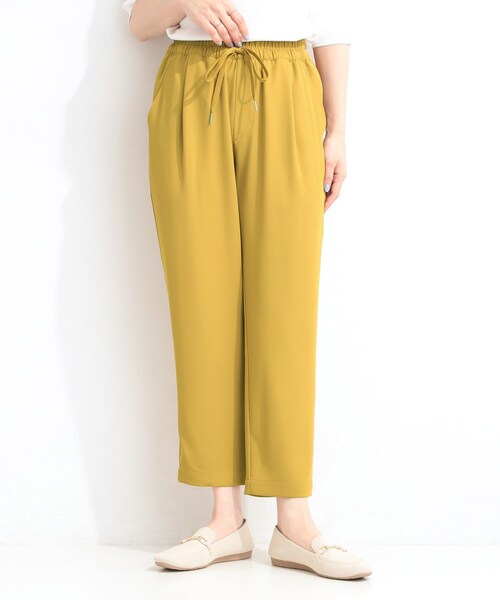 SHOO・LA・RUE(シューラルー)の「【ひんやり/UV/SS-3L/セットアップ可】さらさらぷるん イージーテーパードパンツ(その他パンツ・レディース・ブラック/ベージュ/ブルー/チャコールグレー/ライトイエロー系/モスグリーン/イエロー・10/05/04/03/02/01)」の20枚目の写真