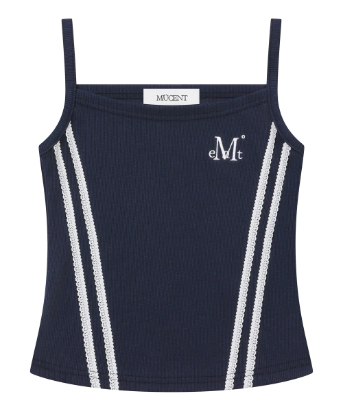 MUCENT(ムセント)の「パルスセットアップレーストラックラインスリーブレスナシ(2カラー)(Tシャツ/カットソー・レディース・ブラック/ネイビー・FREE)」の8枚目の写真