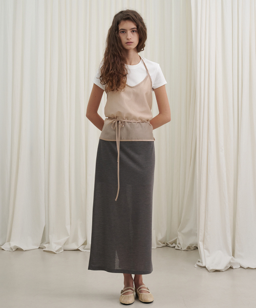 MARROT(マロット)の「シースルーバンディングスカート_チャコール(スカート・レディース・チャコール・FREE)」の2枚目の写真