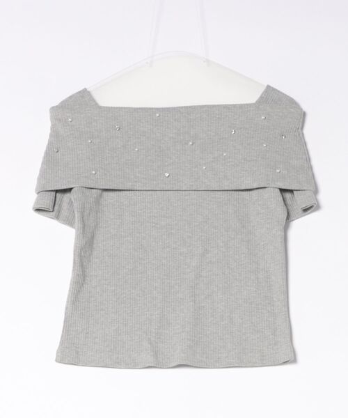 GORGE(ゴージ)の「《オフショル×パール》リブカットソー/フェミニン/春夏/全3色(Tシャツ/カットソー・レディース・ブラック/オフホワイト/グレー・F)」の22枚目の写真