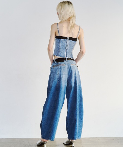 JOSE MOON（ジョゼムーン）の「WIDE LEG SLIT DENIM/ワイドレッグスリットデニム（デニムパンツ・レディース・ブラック/ブルー・36/34/38）」の22枚目の写真