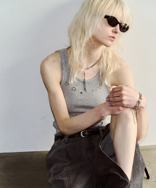 JOSE MOON（ジョゼムーン）の「WIDE LEG SLIT DENIM/ワイドレッグスリットデニム（デニムパンツ・レディース・ブラック/ブルー・36/34/38）」の15枚目の写真