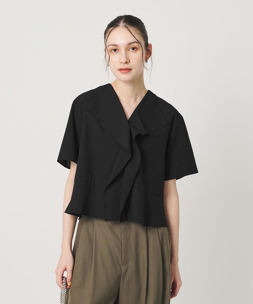 BEAUTY&YOUTH UNITED ARROWS(ビューティーアンドユースユナイテッドアローズ)の「ソリッド&ストライプ ラッフル シャツブラウス ウォッシャブル(シャツ/ブラウス・レディース・ナチュラル/ブラック/ホワイト・FREE)」の13枚目の写真