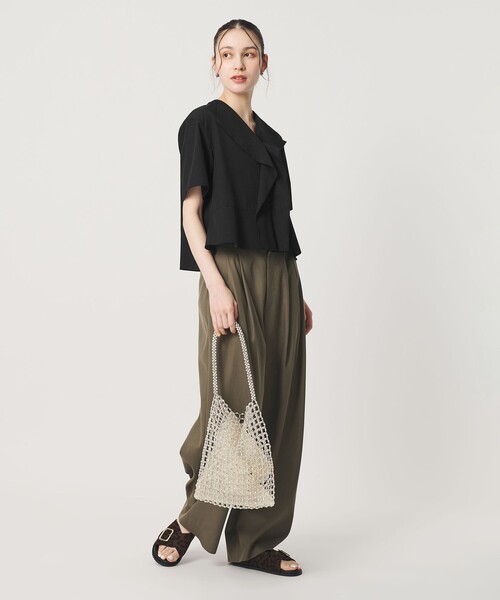 BEAUTY&YOUTH UNITED ARROWS(ビューティーアンドユースユナイテッドアローズ)の「ソリッド&ストライプ ラッフル シャツブラウス ウォッシャブル(シャツ/ブラウス・レディース・ナチュラル/ブラック/ホワイト・FREE)」の14枚目の写真