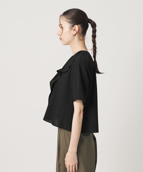 BEAUTY&YOUTH UNITED ARROWS(ビューティーアンドユースユナイテッドアローズ)の「ソリッド&ストライプ ラッフル シャツブラウス ウォッシャブル(シャツ/ブラウス・レディース・ナチュラル/ブラック/ホワイト・FREE)」の19枚目の写真