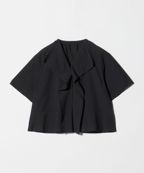 BEAUTY&YOUTH UNITED ARROWS(ビューティーアンドユースユナイテッドアローズ)の「ソリッド&ストライプ ラッフル シャツブラウス ウォッシャブル(シャツ/ブラウス・レディース・ナチュラル/ブラック/ホワイト・FREE)」の6枚目の写真