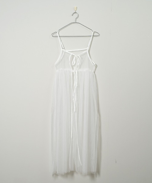 shopnikoniko(ショップニコニコ)の「ワンピース 夏 前後2WAY チュール レイヤードキャミワンピース(ワンピース・レディース・ブラック/ホワイト・フリー)」の12枚目の写真