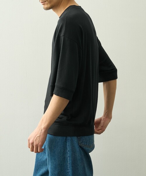 WRAPINKNOT（ラッピンノット）の「【WRAPINKNOT/ラッピンノット】S/S Blousing Tops（Tシャツ/カットソー・メンズ・ブラック・3/2）」の3枚目の写真