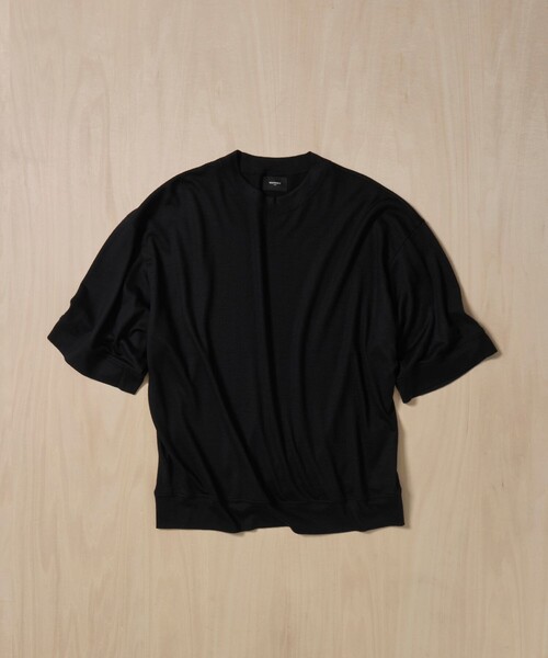 WRAPINKNOT（ラッピンノット）の「【WRAPINKNOT/ラッピンノット】S/S Blousing Tops（Tシャツ/カットソー・メンズ・ブラック・3/2）」の5枚目の写真