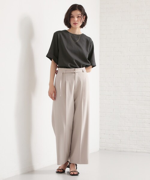 THE SHOP TK （ザ ショップ ティーケー ）の「【M-XL/二の腕カバー】さらり麻調メッシュ5分袖ブラウス（シャツ/ブラウス・レディース・アイボリー系2/ブルーグリーン/ピンク系その他/ベージュ/スミクロ・13/12/14）」の18枚目の写真