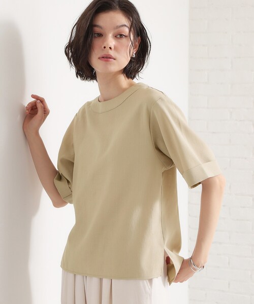 THE SHOP TK （ザ ショップ ティーケー ）の「【M-XL/二の腕カバー】さらり麻調メッシュ5分袖ブラウス（シャツ/ブラウス・レディース・アイボリー系2/ブルーグリーン/ピンク系その他/ベージュ/スミクロ・13/12/14）」の22枚目の写真