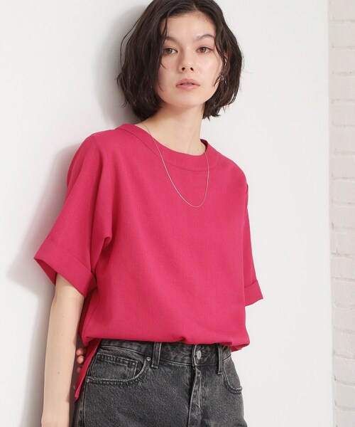 THE SHOP TK (ザ ショップ ティーケー )の「【二の腕カバーに】さらり麻調メッシュ5分袖ブラウス(シャツ/ブラウス・レディース・アイボリー系2/ブルーグリーン/ピンク系その他/ベージュ/スミクロ・13/12/14)」の22枚目の写真