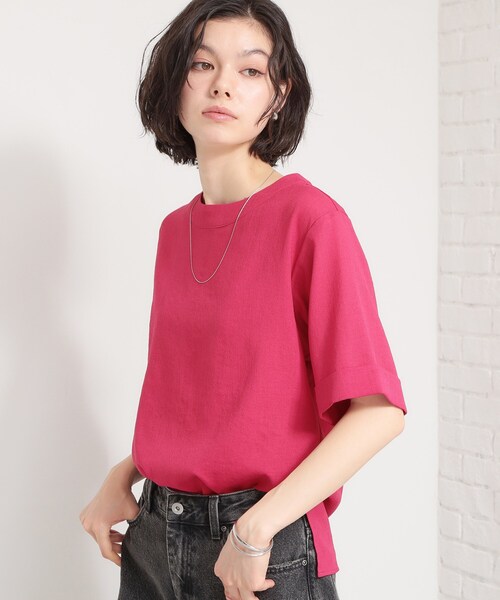 THE SHOP TK (ザ ショップ ティーケー )の「【二の腕カバーに】さらり麻調メッシュ5分袖ブラウス(シャツ/ブラウス・レディース・アイボリー系2/ブルーグリーン/ピンク系その他/ベージュ/スミクロ・13/12/14)」の21枚目の写真