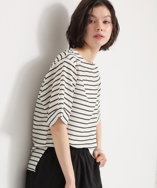 THE SHOP TK (ザ ショップ ティーケー )の「【二の腕カバーに】さらり麻調メッシュ5分袖ブラウス(シャツ/ブラウス・レディース・アイボリー系2/ブルーグリーン/ピンク系その他/ベージュ/スミクロ・13/12/14)」の17枚目の写真
