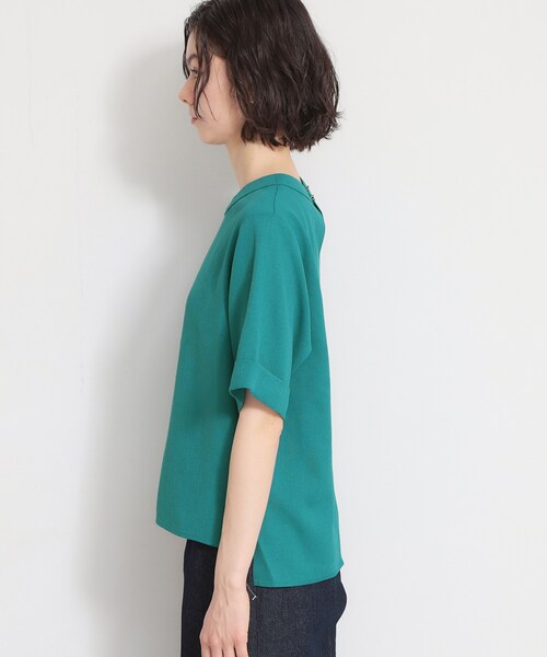 THE SHOP TK (ザ ショップ ティーケー )の「【二の腕カバーに】さらり麻調メッシュ5分袖ブラウス(シャツ/ブラウス・レディース・アイボリー系2/ブルーグリーン/ピンク系その他/ベージュ/スミクロ・13/12/14)」の6枚目の写真