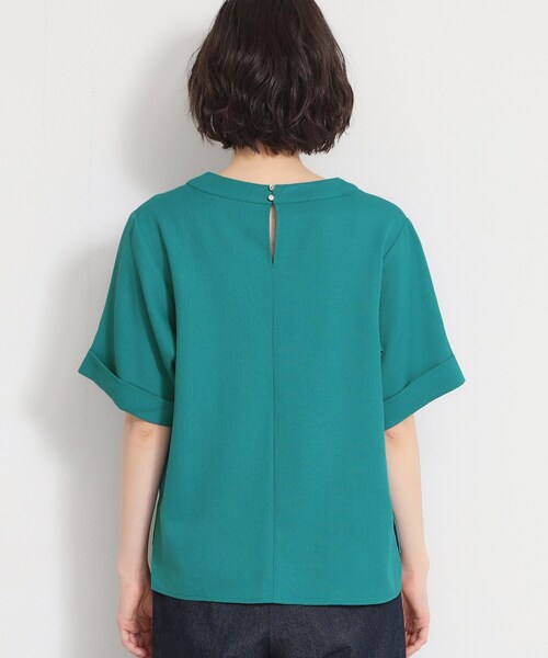 THE SHOP TK （ザ ショップ ティーケー ）の「【M-XL/二の腕カバー】さらり麻調メッシュ5分袖ブラウス（シャツ/ブラウス・レディース・アイボリー系2/ブルーグリーン/ピンク系その他/ベージュ/スミクロ・13/12/14）」の12枚目の写真
