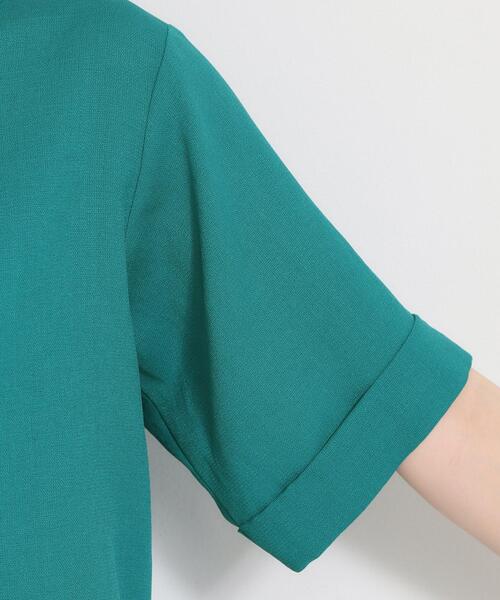 THE SHOP TK （ザ ショップ ティーケー ）の「【M-XL/二の腕カバー】さらり麻調メッシュ5分袖ブラウス（シャツ/ブラウス・レディース・アイボリー系2/ブルーグリーン/ピンク系その他/ベージュ/スミクロ・13/12/14）」の15枚目の写真