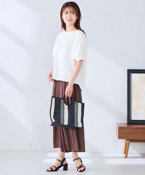 a.v.v（アーヴェヴェ）の「丸手キャンバストート（トートバッグ・レディース・サンドベージュ/ブラック・38）」の3枚目の写真