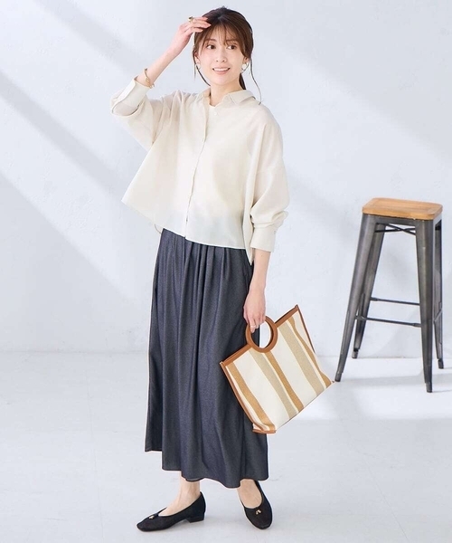 a.v.v（アーヴェヴェ）の「丸手キャンバストート（トートバッグ・レディース・サンドベージュ/ブラック・38）」の5枚目の写真