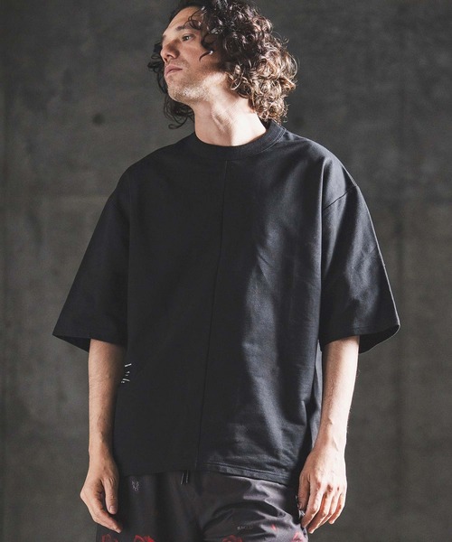 GLIMCLAP（グリムクラップ）の「mt10459- Lightweight French Terry T-shirt オーバーサイズTシャツ(202-055-gls-cg)（Tシャツ/カットソー・メンズ・ホワイト/ブラック・S/M/L）」の10枚目の写真