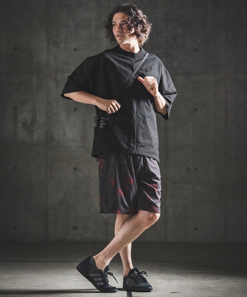 GLIMCLAP（グリムクラップ）の「mt10459- Lightweight French Terry T-shirt オーバーサイズTシャツ(202-055-gls-cg)（Tシャツ/カットソー・メンズ・ホワイト/ブラック・S/M/L）」の13枚目の写真