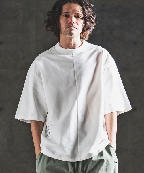 GLIMCLAP（グリムクラップ）の「mt10459- Lightweight French Terry T-shirt オーバーサイズTシャツ(202-055-gls-cg)（Tシャツ/カットソー・メンズ・ホワイト/ブラック・S/M/L）」の14枚目の写真