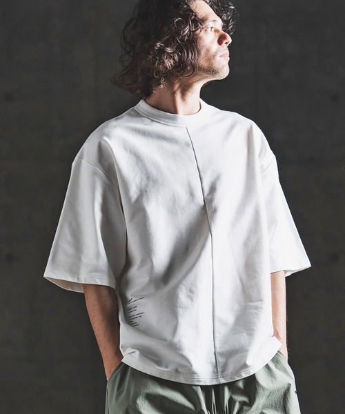 GLIMCLAP（グリムクラップ）の「mt10459- Lightweight French Terry T-shirt オーバーサイズTシャツ(202-055-gls-cg)（Tシャツ/カットソー・メンズ・ホワイト/ブラック・S/M/L）」の15枚目の写真