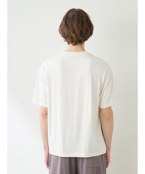 gelato pique(ジェラートピケ)の「【HOMME】【接触冷感】レーヨンボストンテリアワンポイントTシャツ&ハーフパンツセット(ルームウェア/パジャマ・メンズ・オフホワイト/ダークグレー/ネイビー・M/L)」の10枚目の写真