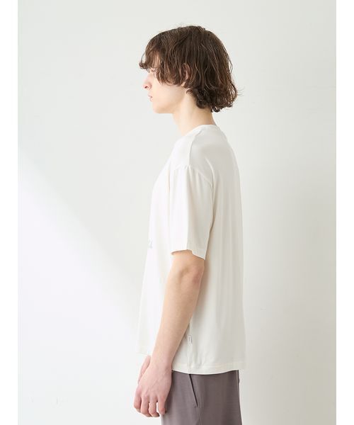 gelato pique(ジェラートピケ)の「【HOMME】【接触冷感】レーヨンボストンテリアワンポイントTシャツ&ハーフパンツセット(ルームウェア/パジャマ・メンズ・オフホワイト/ダークグレー/ネイビー・M/L)」の11枚目の写真