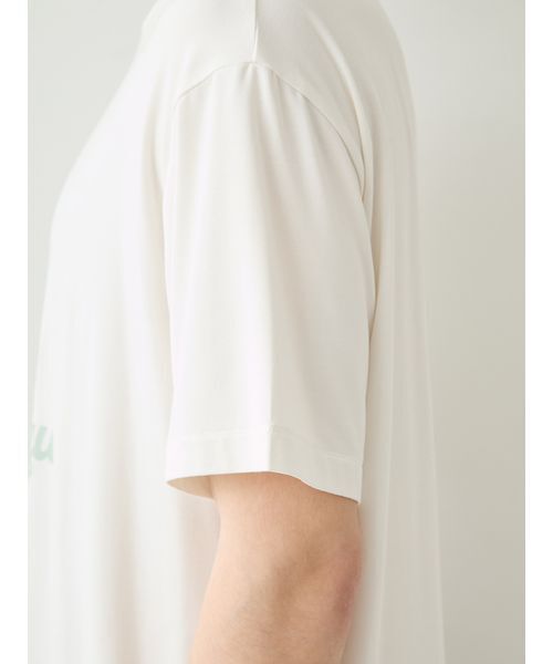 gelato pique(ジェラートピケ)の「【HOMME】【接触冷感】レーヨンボストンテリアワンポイントTシャツ&ハーフパンツセット(ルームウェア/パジャマ・メンズ・オフホワイト/ダークグレー/ネイビー・M/L)」の14枚目の写真