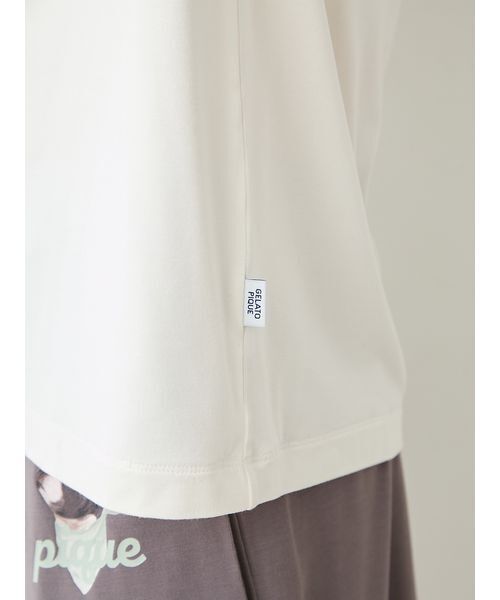 gelato pique(ジェラートピケ)の「【HOMME】【接触冷感】レーヨンボストンテリアワンポイントTシャツ&ハーフパンツセット(ルームウェア/パジャマ・メンズ・オフホワイト/ダークグレー/ネイビー・M/L)」の15枚目の写真