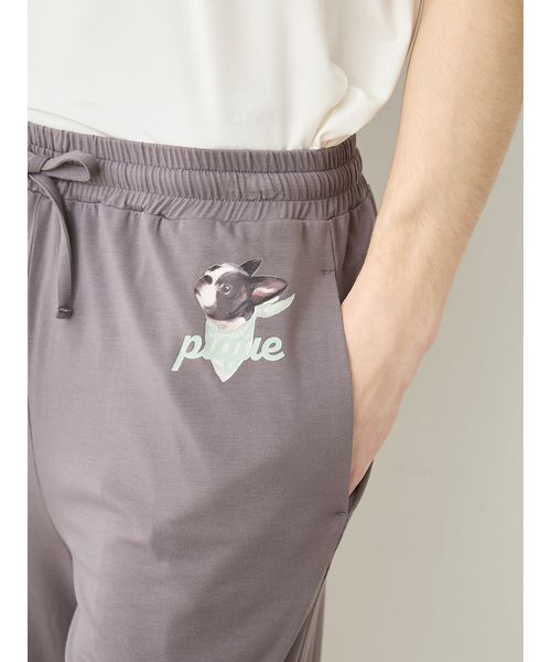 gelato pique(ジェラートピケ)の「【HOMME】【接触冷感】レーヨンボストンテリアワンポイントTシャツ&ハーフパンツセット(ルームウェア/パジャマ・メンズ・オフホワイト/ダークグレー/ネイビー・M/L)」の20枚目の写真
