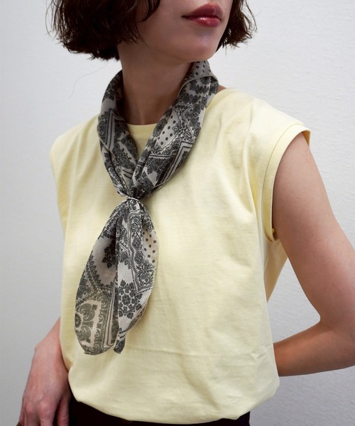 gossara(ゴサラ)の「【1枚あると便利】ラバータグ付きノースリPO(Tシャツ/カットソー・レディース・ホワイト/ブラウン/ライトイエロー/ネイビー・FREE)」の14枚目の写真
