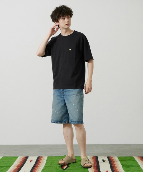 Lee（リー）の「Lee/リー Leeロゴ ポケットTシャツ（Tシャツ/カットソー・メンズ・ホワイト/ブラウン/ブラック/チャコール・SMALL/MEDIUM/LARGE/X-LARGE）」の12枚目の写真