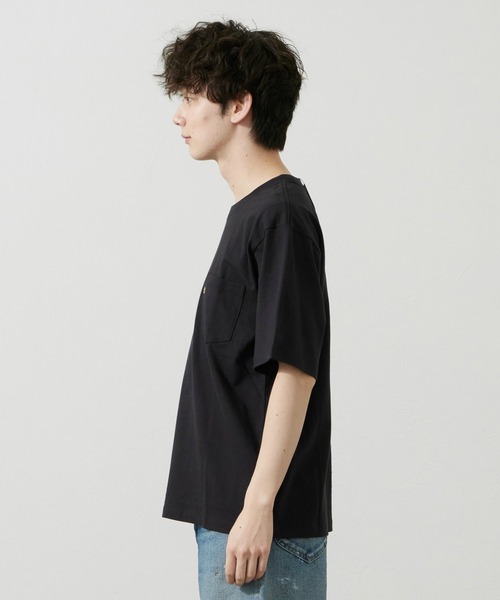 Lee（リー）の「Lee/リー Leeロゴ ポケットTシャツ（Tシャツ/カットソー・メンズ・ホワイト/ブラウン/ブラック/チャコール・SMALL/MEDIUM/LARGE/X-LARGE）」の7枚目の写真