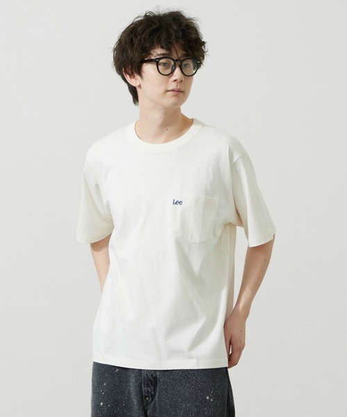 Lee（リー）の「Lee/リー Leeロゴ ポケットTシャツ（Tシャツ/カットソー・メンズ・ホワイト/ブラウン/ブラック/チャコール・SMALL/MEDIUM/LARGE/X-LARGE）」の14枚目の写真