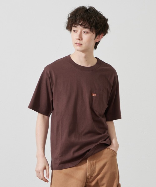 Lee（リー）の「Lee/リー Leeロゴ ポケットTシャツ（Tシャツ/カットソー・メンズ・ホワイト/ブラウン/ブラック/チャコール・SMALL/MEDIUM/LARGE/X-LARGE）」の22枚目の写真