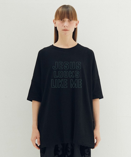 STOF(ストフ)の「JESUS LOOKS Emboro Tee(Tシャツ/カットソー・メンズ・カーキ/ブラック/ホワイト・M/S)」の2枚目の写真