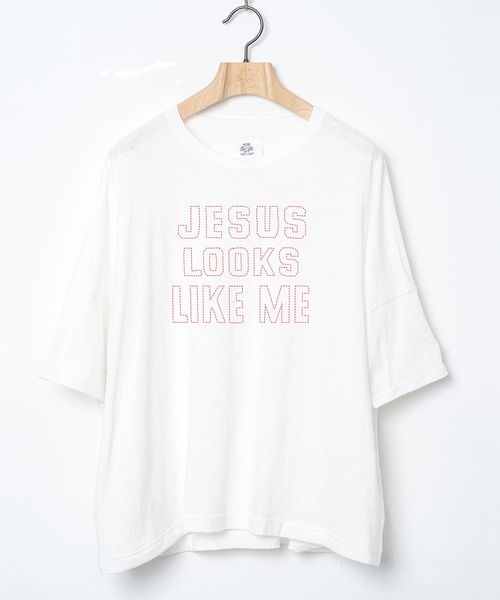 STOF(ストフ)の「JESUS LOOKS Emboro Tee(Tシャツ/カットソー・メンズ・カーキ/ブラック/ホワイト・M/S)」の12枚目の写真
