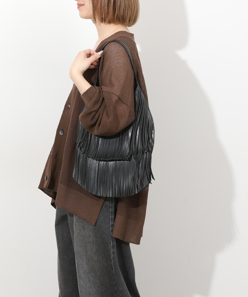 JOURNAL STANDARD relume(ジャーナルスタンダード レリューム)の「リネンミックスメッシュVネックカーディガン(カーディガン/ボレロ・レディース・ブラウン/ホワイト/チャコールグレー・FREE)」の7枚目の写真