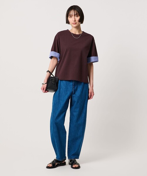 UNITED ARROWS(ユナイテッドアローズ)の「ターン アップ カットソー(Tシャツ/カットソー・レディース・ブラック/ワイン/ホワイト・FREE)」の5枚目の写真