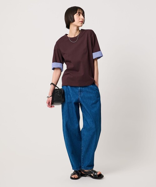 UNITED ARROWS(ユナイテッドアローズ)の「ターン アップ カットソー(Tシャツ/カットソー・レディース・ブラック/ワイン/ホワイト・FREE)」の6枚目の写真