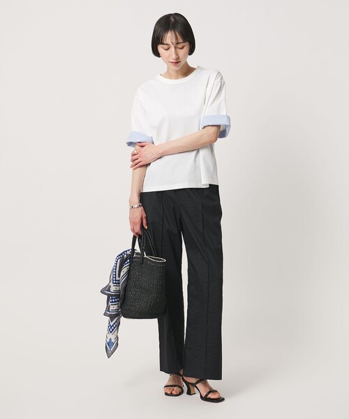 UNITED ARROWS(ユナイテッドアローズ)の「ターン アップ カットソー(Tシャツ/カットソー・レディース・ブラック/ワイン/ホワイト・FREE)」の8枚目の写真