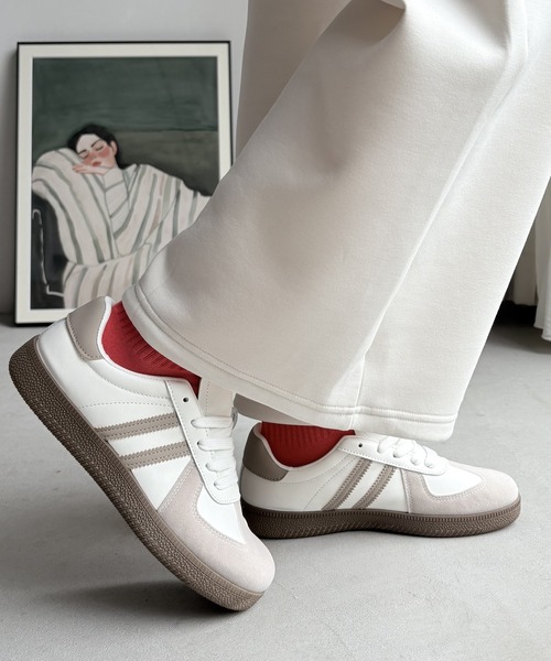 LUGG NAGG(ラグナグ)の「【unanthor】ミリタリー調オールドベーシックスニーカー(スニーカー・レディース・ブラック/ピンク/ベージュ・22.5cm/23.0cm/23.5cm/24.0cm/24.5cm)」の9枚目の写真