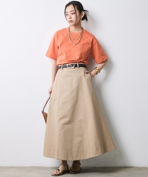 CHIC STYLE(シックスタイル)の「綿100%ロゴプリントカラーTシャツ<大きいサイズ有>シックスタイル(Tシャツ/カットソー・レディース・オレンジ/ブラック/ブルー系・L/M/5L/4L/3L/LL)」の6枚目の写真