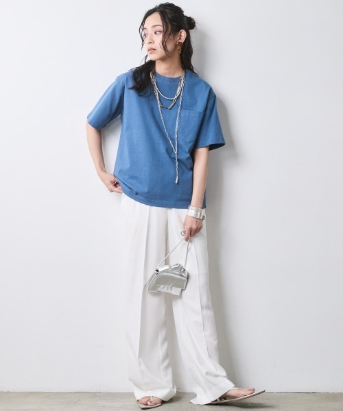 CHIC STYLE(シックスタイル)の「綿100%ロゴプリントカラーTシャツ<大きいサイズ有>シックスタイル(Tシャツ/カットソー・レディース・オレンジ/ブラック/ブルー系・L/M/5L/4L/3L/LL)」の8枚目の写真