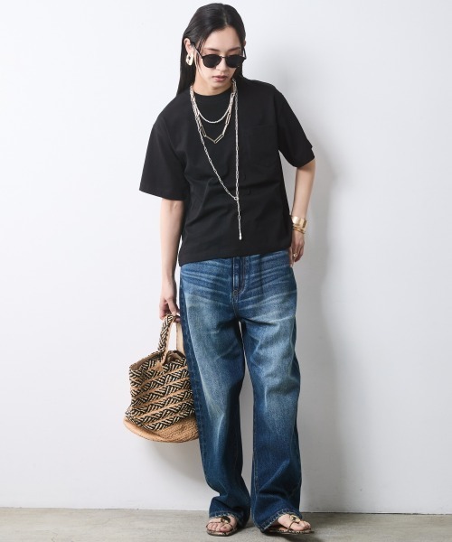 CHIC STYLE(シックスタイル)の「綿100%ロゴプリントカラーTシャツ<大きいサイズ有>シックスタイル(Tシャツ/カットソー・レディース・オレンジ/ブラック/ブルー系・L/M/5L/4L/3L/LL)」の10枚目の写真