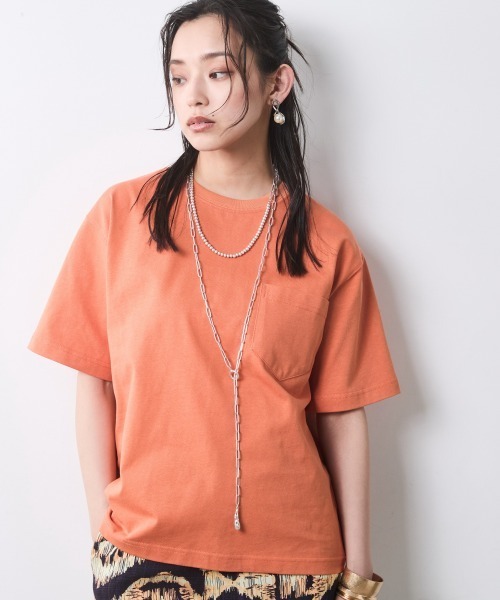 CHIC STYLE(シックスタイル)の「綿100%ロゴプリントカラーTシャツ<大きいサイズ有>シックスタイル(Tシャツ/カットソー・レディース・オレンジ/ブラック/ブルー系・L/M/5L/4L/3L/LL)」の14枚目の写真