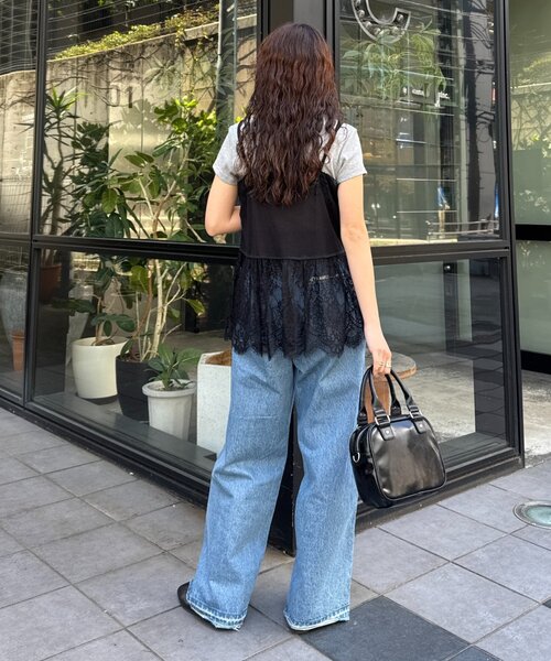 CIAOPANIC TYPY(チャオパニックティピー)の「裾レースドッキングシアーキャミチュニック(キャミソール・レディース・ホワイト/イエロー/ブラック・ONE SIZE)」の20枚目の写真